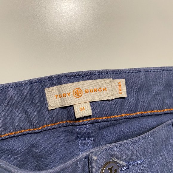 Tory Burch cropped Straight slim chino slate blue size 34x27 - Picture 5 of 10